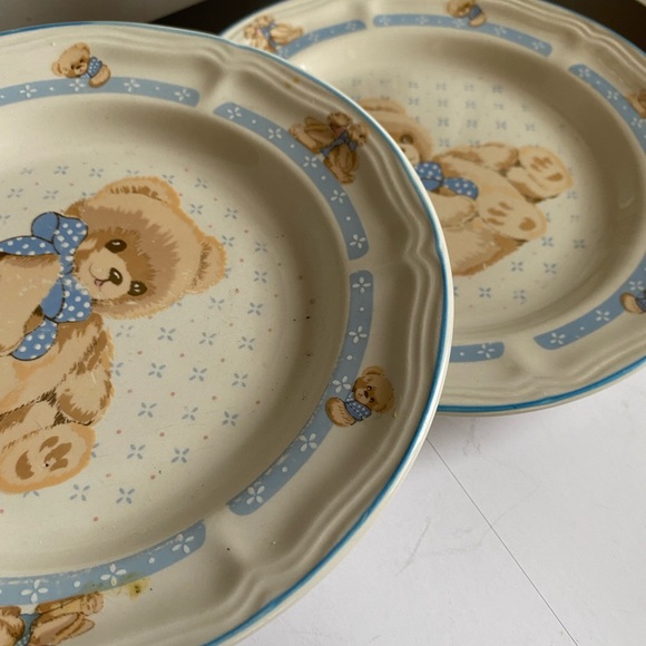 Tienshan Stonewear Country Bear 12" Chop Plate (Round Platter) 2 Pcs - Picture 3 of 5